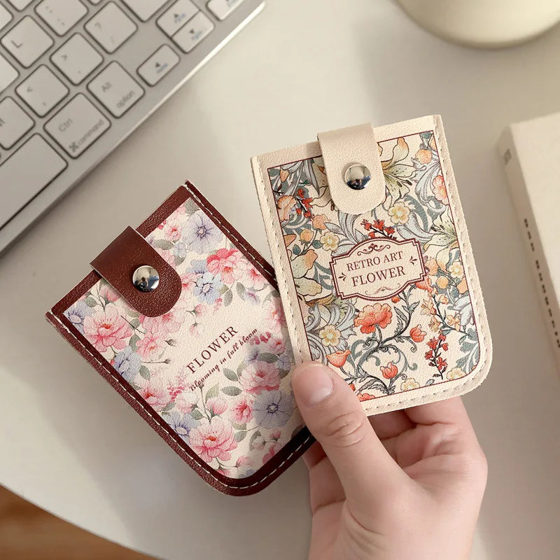 Vintage Oil Painting Pull Out Card Holder One Piece Women's Compact Ultra Thin Mini Cartoon New Style Niche Design Card Case Bag Beauty World Shop