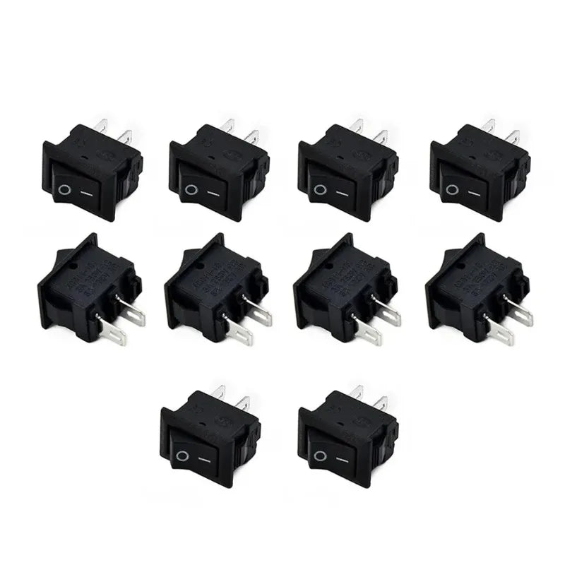 10 Pcs round Rocker Switches 250V 3A 2-Pin ON/OFF Toggle SPST for Auto Car Truck Boat 10x15mm Beauty Trend Shop