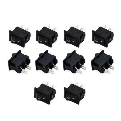 10 Pcs round Rocker Switches 250V 3A 2-Pin ON/OFF Toggle SPST for Auto Car Truck Boat 10x15mm Beauty Trend Shop