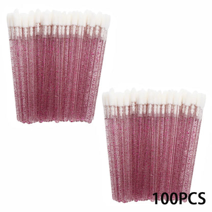 100/300PCS Crystal Lip Brush Lipstick Gloss Applicator Wands Wholesale For Eyelashes Extension Tool Kits Makeup Accessories Beauty World Shop