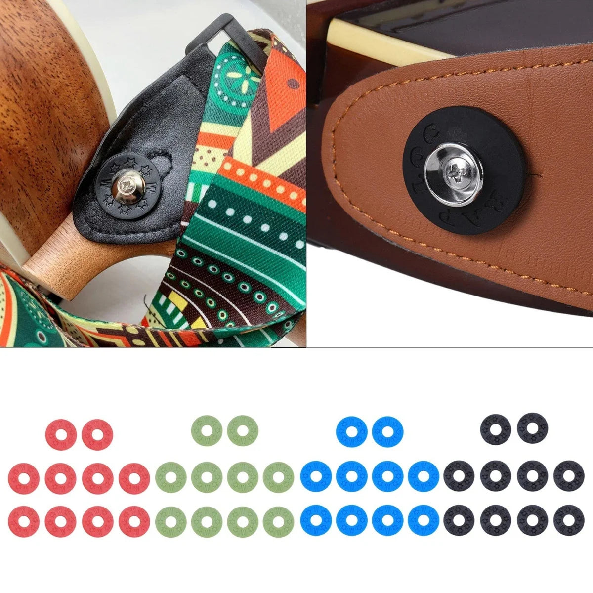Miwayer 10 Pcs Guitar Rubber Strap Locks Anti Slip PE Pads/Secure and Safe Guitar Strap Locks Compatible Guitar Protect Beauty World Shop