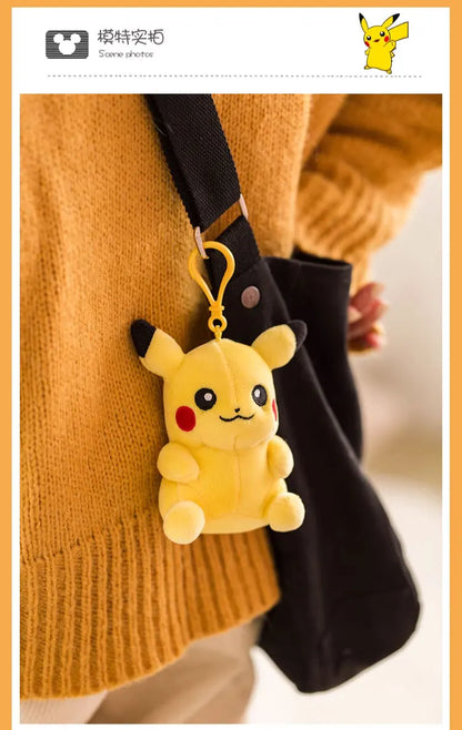 Anime Pokemon Pikachu Mew Psyduck Squirtle Bulbasaur Kawaii Stuffed Plush Toys School Bag Backpack Pendant Doll Keychain Gift Beauty World Shop