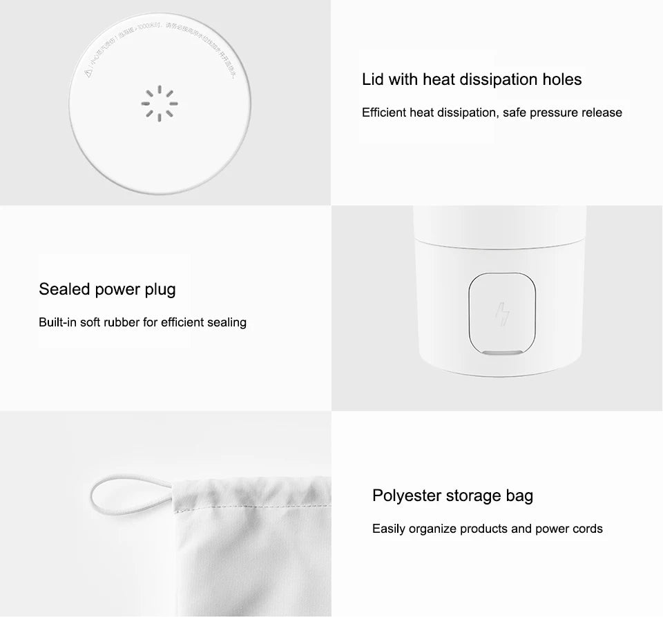 Original MIJIA Portable Electric Kettle 2 Thermos Cup Fast Water Boiler 350ml Smart Temperature Insulated Kettle Travel (CN) Beauty World Shop