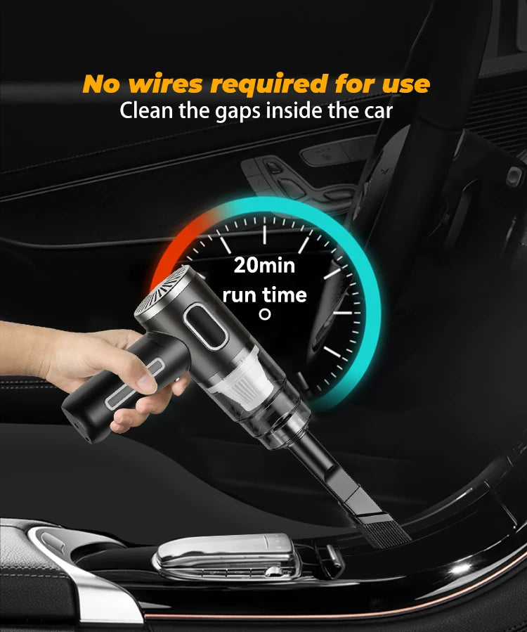 ABS Car Vacuum Cleaner Portable Powerful Wireless Vacuum Cleaner Home Carpet Cleaner Home Appliance Mini Cleaning Machine Beauty World Shop