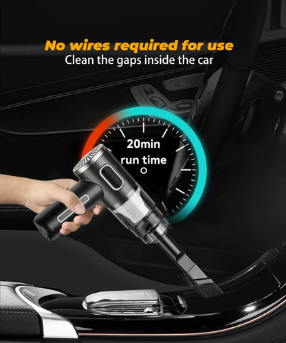 ABS Car Vacuum Cleaner Portable Powerful Wireless Vacuum Cleaner Home Carpet Cleaner Home Appliance Mini Cleaning Machine Beauty World Shop