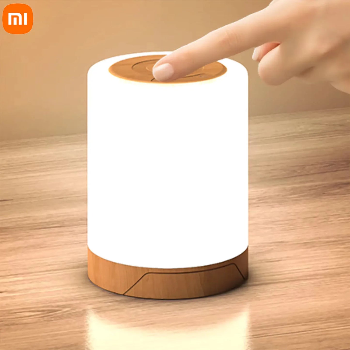 Xiaomi Touch Control Night Light USB Rechargeable Dimmable RGB Night Light Bedroom Bedside Ambient Table Lamp With Timer THee STORE