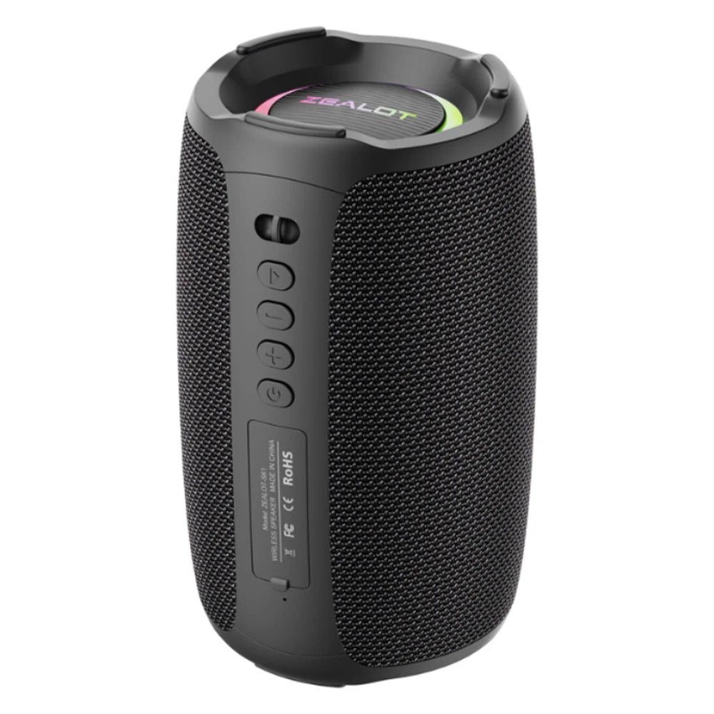 ZEALOT-S61 Bluetooth Speaker,with IPX6 Waterproof Protection and Outdoor Bass Sound for Backyard and Beach Party,10W Loudspeaker