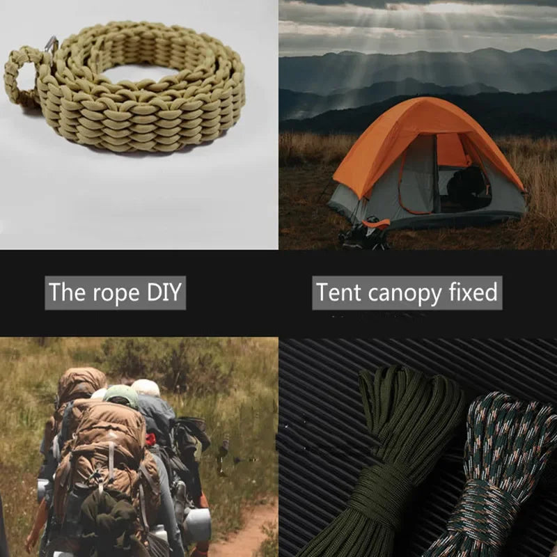 50m 650 Military Paracord 9 Strand 4mm Tactical Parachute Cord Camping Accessories DIY Weaving Rope Outdoor Survival Equipment Beauty World Shop