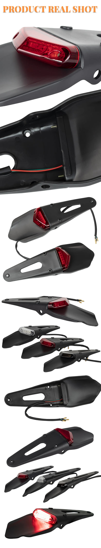 Motorcycle Tail Light For Enduro Off-Road Bike For Kawasaki Honda brake Lamp Motorcycles Rear Fender License Plate Bracket Beauty World Shop