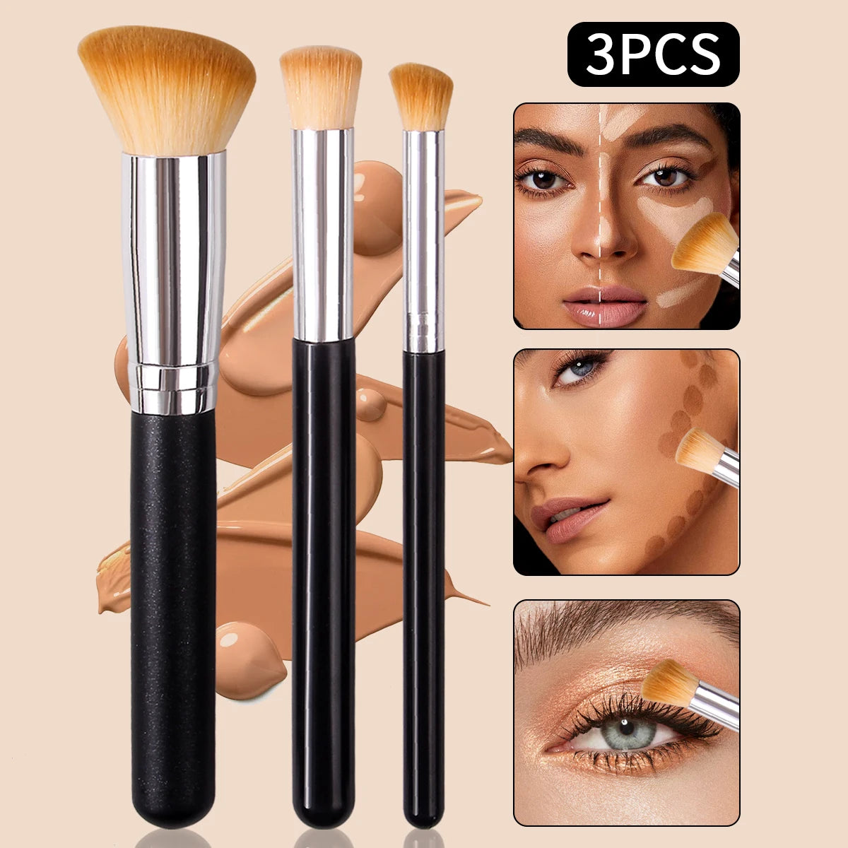 Foundation Concealer Brush, Premium Contour Blusher Brushes, Flawless Under Eye Dense Face Makeup Brush For Blending Beauty World Shop