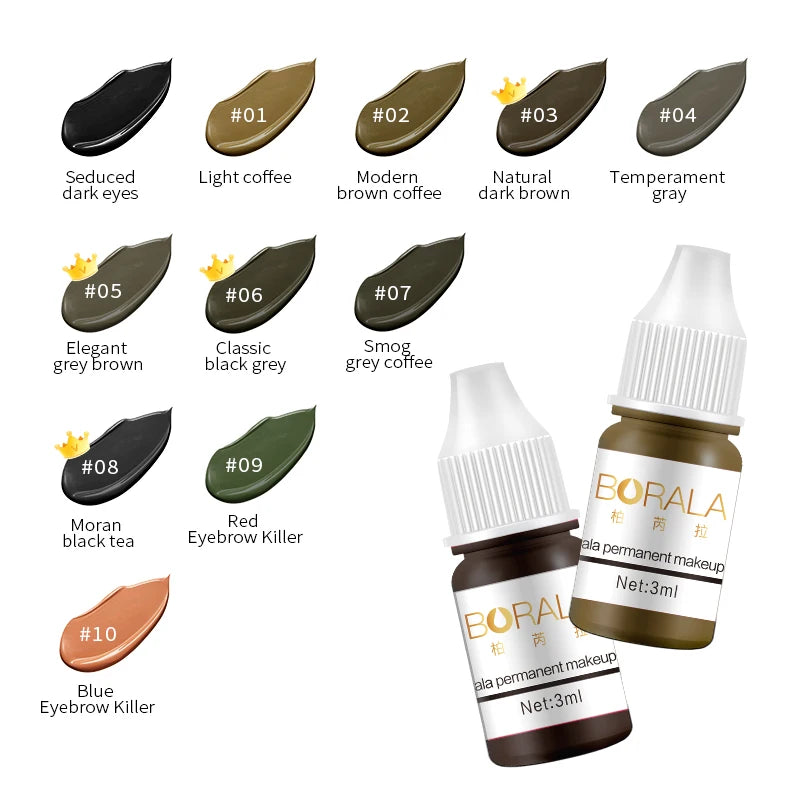 Borala 26 Colors 3ML Permanent Makeup Tattoo Lips Eyebrows Eyeliners Pigments Sample Size Tattoo Pigments Beauty Art Women Use Beauty World Shop