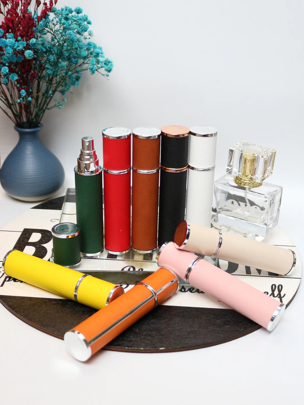 10ml Luxury Leather Wrapped Glass Perfume Spray Bottle, Portable Mini Refillable Perfume Atomizer, BPA-Free Cosmetic Container Beauty World Shop
