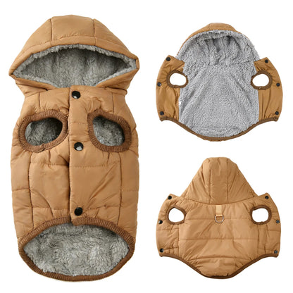 Warm Fleece Dog Coat Hoodie For Small Medium Dogs Winter Puppy Clothes Jacket With D-ring Thick Cozy Pug Dachshund Parka Costume Beauty World Shop