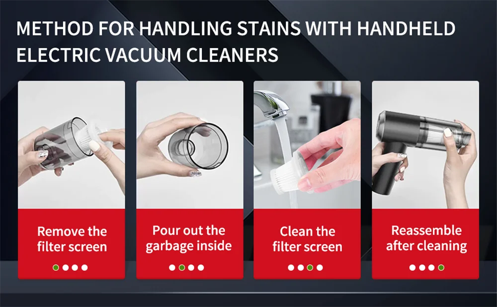 Handheld Car Vacuum Cleaner, 15000PA Portable Cordless, Dual use of blowing and suctionMulti-Nozzles, for Car, Home, Pet, Office Beauty World Shop