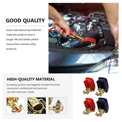 2Pcs Car Battery Terminal Connectors Quick Release Disconnect 12V 24V Positive Negative Battery Cable Ends for SAE/JIS Type Car Beauty World Shop
