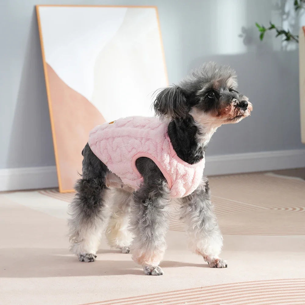 Fleece Warm Dog Cloth Sleeveless Soft Cozy Plush Vest Puppy Winter Overall for Small Medium Pet Sweatshirt  for Dog and Cat