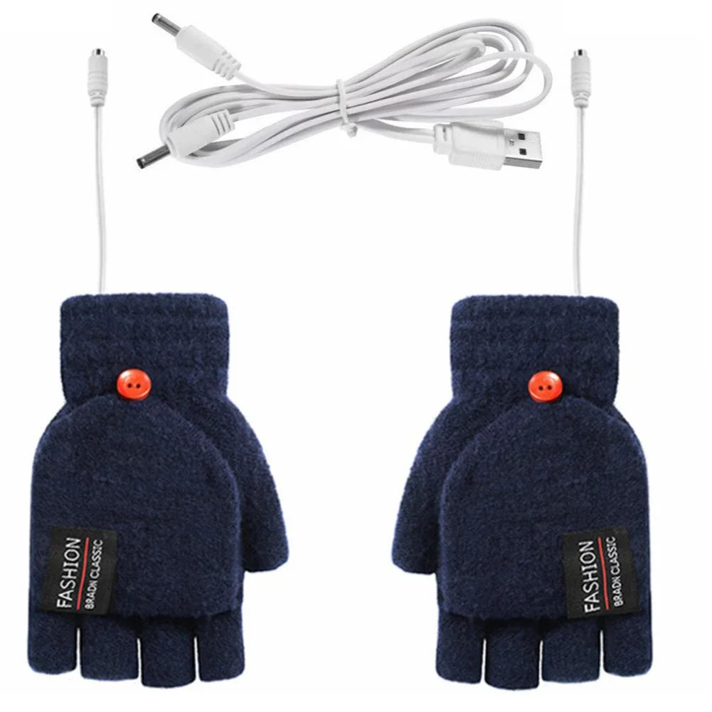 Electric heating gloves hand warmer gloves heater rechargeable USB reusable laptop suitable for sports skiing winter warm gloves Beauty World Shop