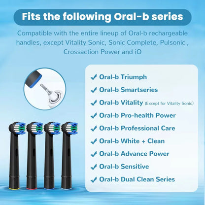 Replacement Toothbrush Heads Compatible with Oral B Braun Professional Electric Brush Heads 1000 1500 3000 6000 7000 7500 8000 Beauty World Shop