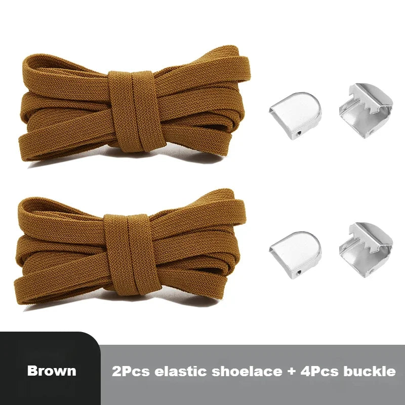 No tie Shoelaces for Shoes 8MM Flat Elastic laces Sneakers Kids Adult Quick Shoelace without ties Shoe Accessories Beauty World Shop
