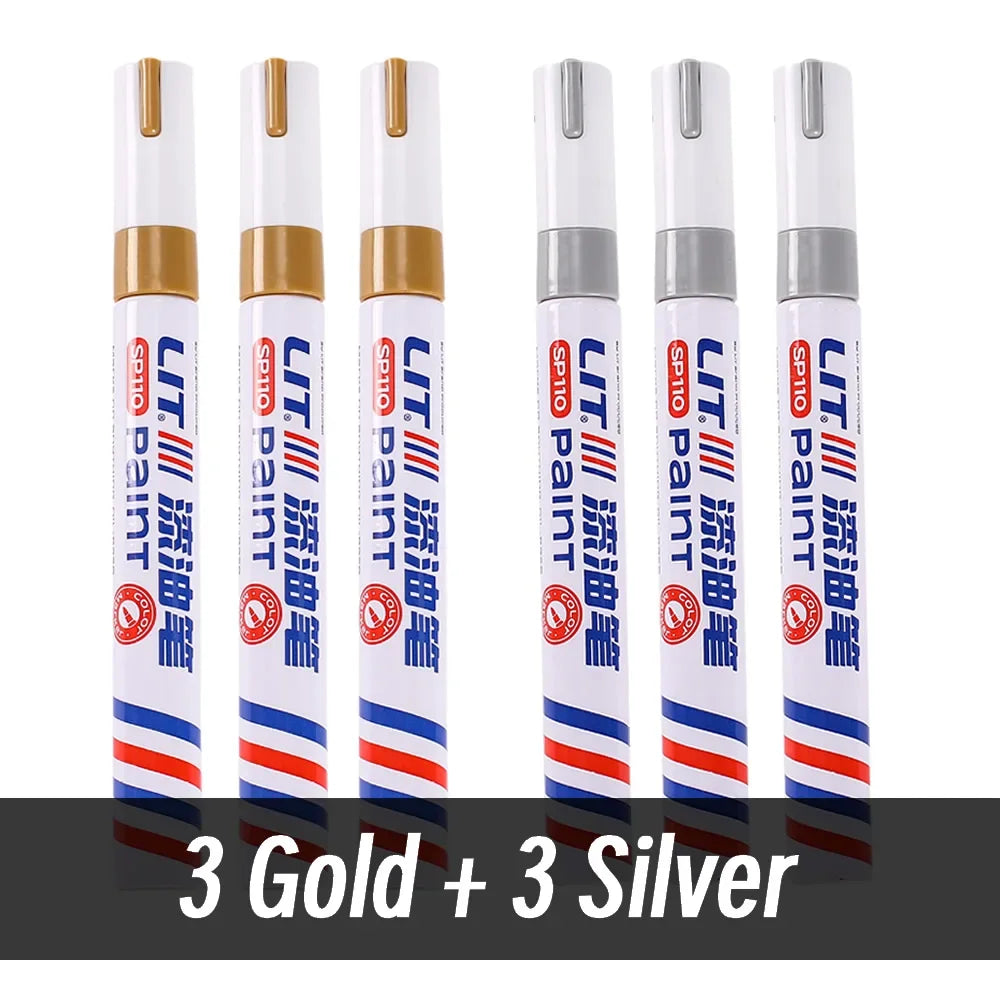 3mm 10p Colorful 8 Colors Permanent Paint Marker Waterproof White Markers tire tread rubber fabric Paint metal Paint Marker Pens Beauty World Shop