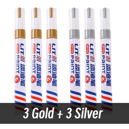 3mm 10p Colorful 8 Colors Permanent Paint Marker Waterproof White Markers tire tread rubber fabric Paint metal Paint Marker Pens Beauty World Shop