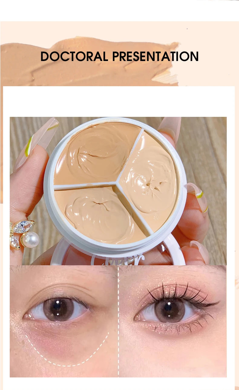 XIXI Pure Holding Makeup Three Color Concealer Spot Acne Print Repair Foundation Dark circles are not easy to stick powder Beauty World Shop