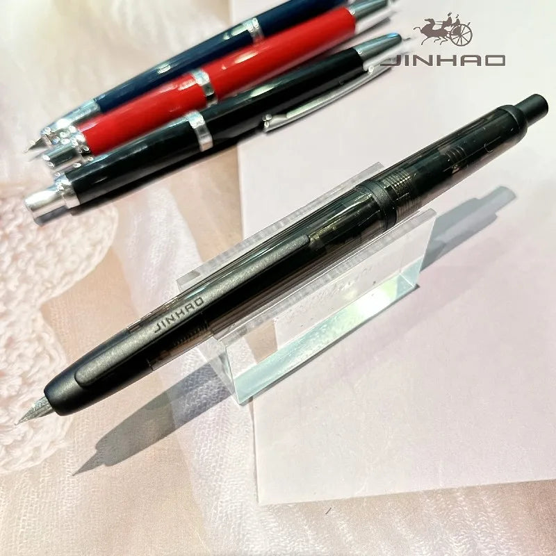 Jinhao 20 Press Retractable Fountain Pen EF/F Nib with Converter Resin Writing Gift Pen Beauty World Shop