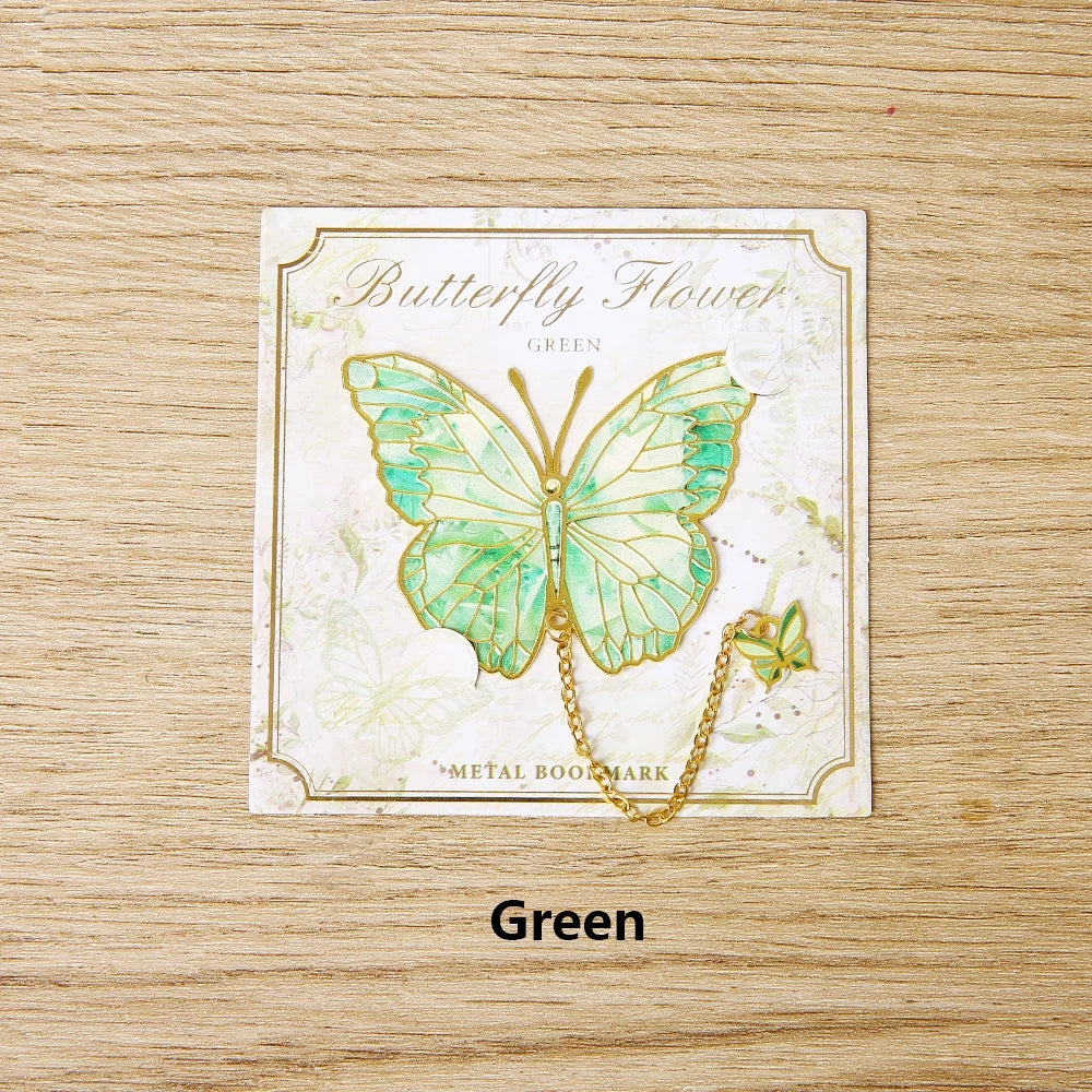 Mini Cute Butterfly Metal Bookmark With Chain And Gold Foil Design, Butterfly Book Page Holder, Vintage Bookmark To Aid Reading Beauty World Shop