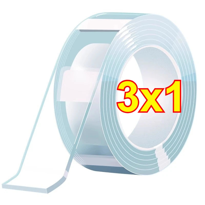 Nano Tape Double Sided Tape Transparent Reusable Waterproof Adhesive Tapes Cleanable Kitchen Bathroom Supplies Tapes Beauty World Shop