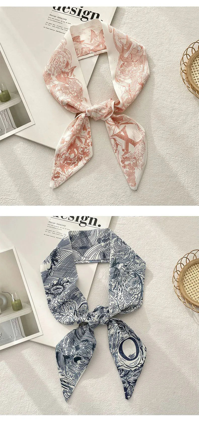 26 Letters Tarot Constellation Bag Scarf Twill Silk Scarves Women New Neckerchief Hair Headbands Beauty World Shop
