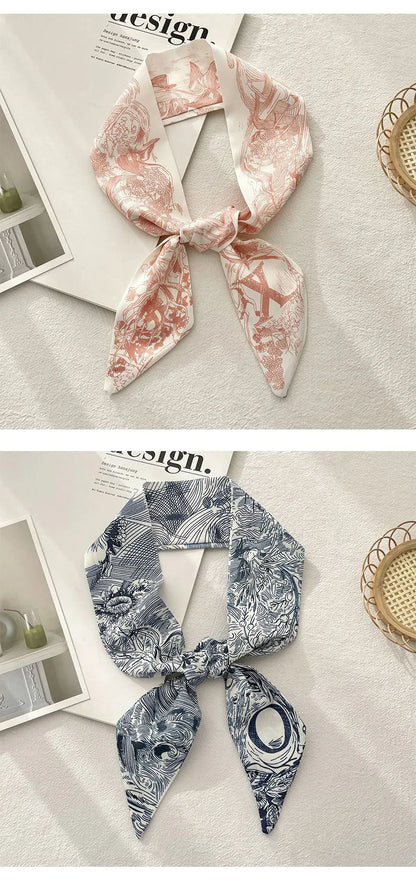 26 Letters Tarot Constellation Bag Scarf Twill Silk Scarves Women New Neckerchief Hair Headbands Beauty World Shop