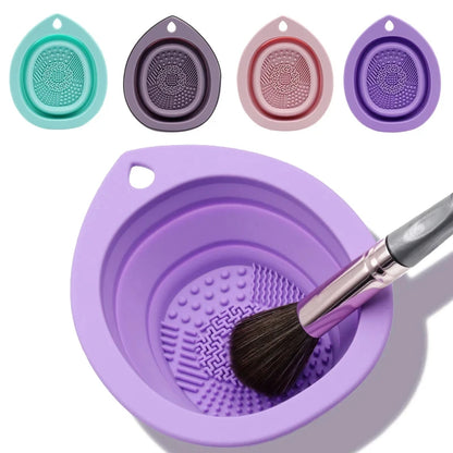 Silicone Makeup Brush Cleaner Folding Powder Puff Cleaning Bowl Eyeshadow Brushes Washing Soft Mat Beauty Tools Scrubber Box Beauty World Shop