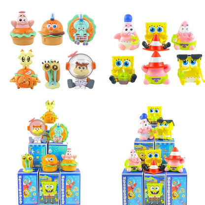 Spongebob Patrick Star Squidward Tentacles Delicious Crab Burger Anime Figure Collection Model Doll Blind Box Toys Children Gift Beauty World Shop