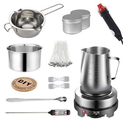 1 Set Candle Making Kit Pouring Pot Candle Making Supplies Tools Kit Diy Handmade Wax Candles with Wax Melting Hot Plate Beauty World Shop
