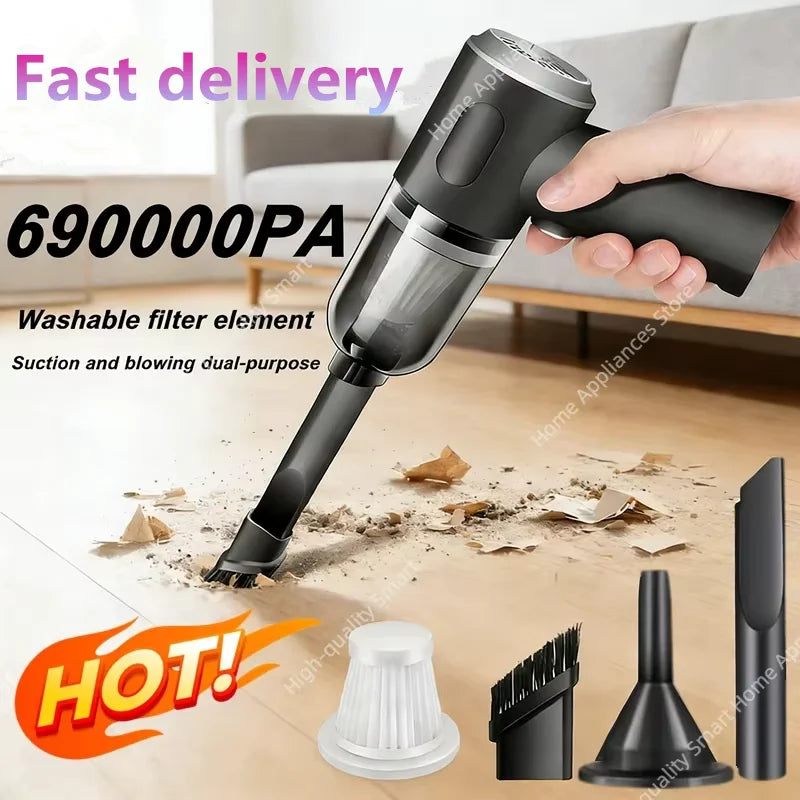 690000Pa Wireless Car Vacuum 2 Hours Quick Charge Wet Dry Dual-use Cleaner Cordless Handheld High-power Vacuum Cleaner 2026 Beauty World Shop