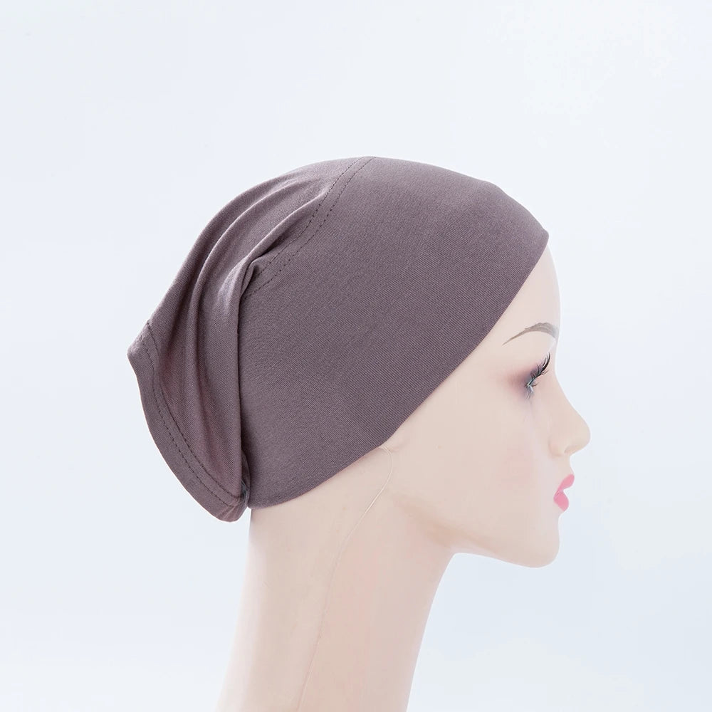 56colors Fashion Women Inner Hijab Tube Muslim Cap Bonnet Plain Islamic Underscarf Bamboo Jersey Undercaps Beauty World Shop