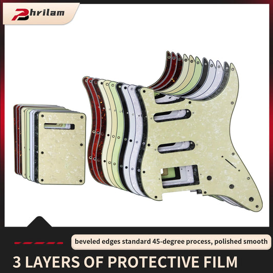 PHRILAM SSH 11 hole ST electric guitar guard, 3-Layer  St  Pickguard with Aluminum Foil Shield Fits American/Mexican ST Beauty World Shop