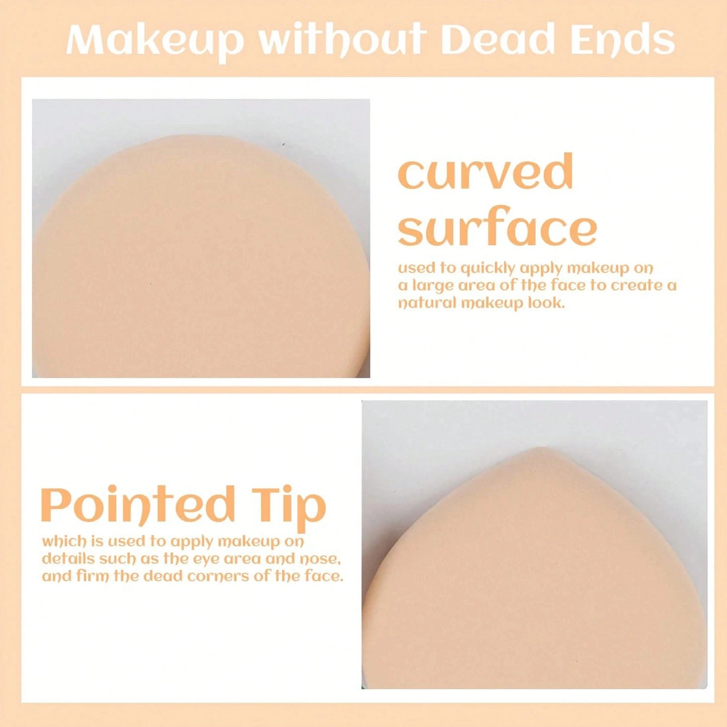 10/20Pcs Large Makeup Sponge, Super Soft Drop Shape Makeup Powder Puffs, Wet Dry Makeup Sponge -Quickly Apply Makeup Beauty World Shop
