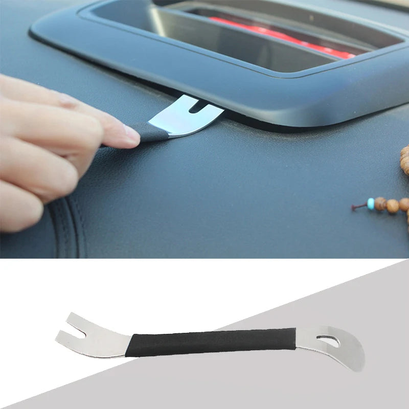 1PC Car Interior Clip Panel Trim Stainless Steel Pry Plate Buckle Driver for Car Modification Removal of Audio Navigation Center Beauty Fashion