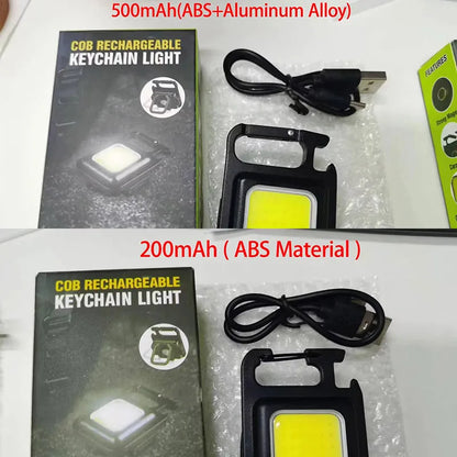 COB LED Mini Flashlight Super Bright EDC Keychain Light Outdoor Emergency Camping Pocket Lamp With Tail Magnet Corkscrew Beauty World Shop