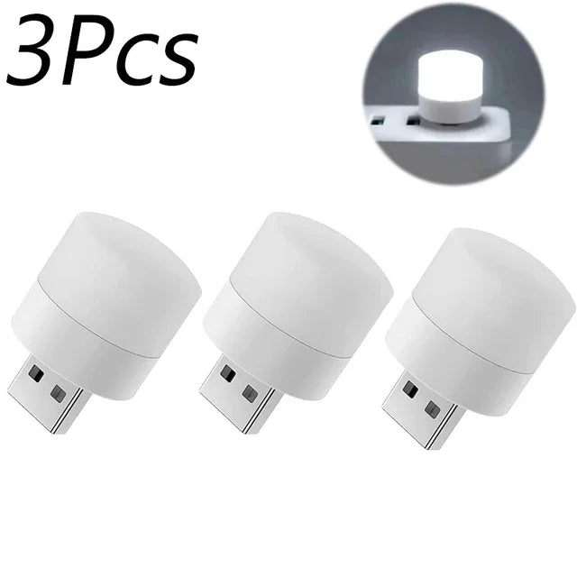 Small USB Night Light Computer Mobile Power Charging Mini Book Lamps LED Light Warm White Eye Protection Reading Light 1/10Pcs Beauty World Shop