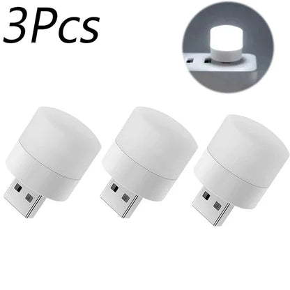 Small USB Night Light Computer Mobile Power Charging Mini Book Lamps LED Light Warm White Eye Protection Reading Light 1/10Pcs Beauty World Shop