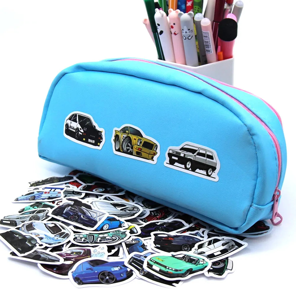 10/50/100 Pcs Retrofit Racing Car Graffiti Stickers Laptop Guitar Luggage Bike Skateboard Waterproof Sticker Decal Kid Toy Beauty World Shop