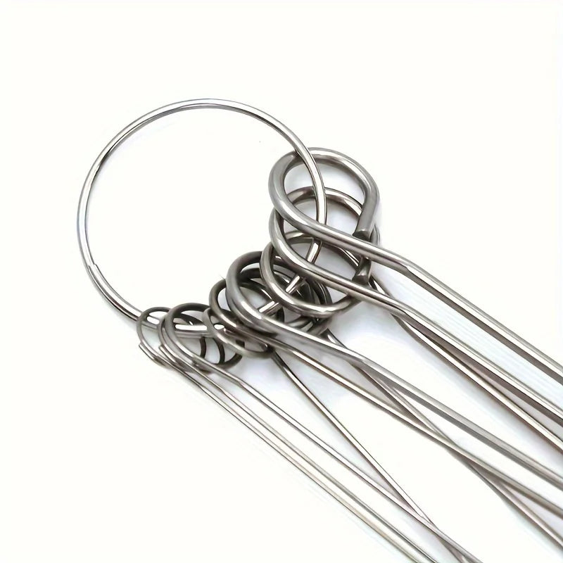 10 Stainless Steel Needle Shower Head Cleaning Brush Set, Suitable for Multi Size Shower Heads,bathroom Accessory Cleaning Tools Beauty World Shop