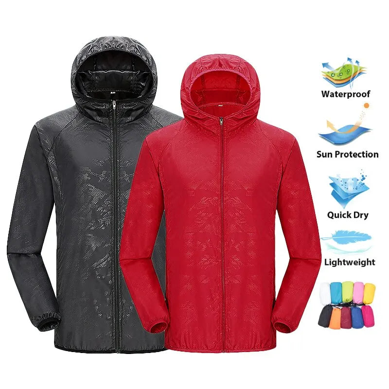 LNGXO Unisex Hiking Jacket Men Women Waterproof Quick Dry Camping Windbreaker Trekking Fishing Rain Coat Outdoor Anti UV Clothes Beauty World Shop