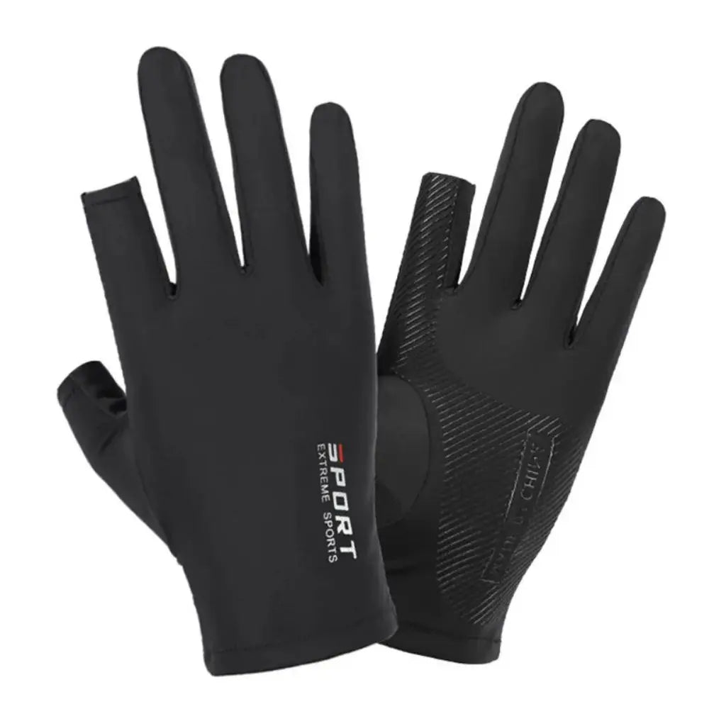 Ice Silk Halffinger Cycling Gloves for Men and Women Outdoor Sports Fitness Driving Fishing Highelastic Comfortable Beauty World Shop