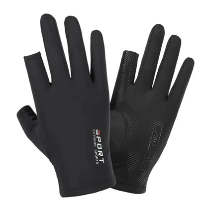 Ice Silk Halffinger Cycling Gloves for Men and Women Outdoor Sports Fitness Driving Fishing Highelastic Comfortable Beauty World Shop