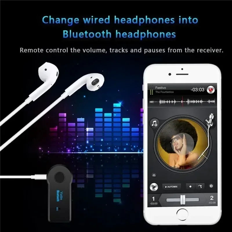 Wireless Bluetooth AUX Car Bluetooth 5.0 Receiver,3.5mm Socket Adapter,Audio Converter Mobile Phone Hands-Free Stereo Beauty Fashion