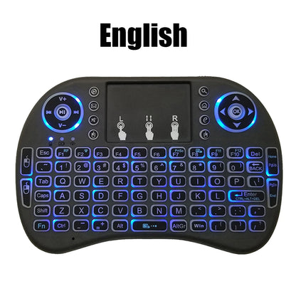 2.4G Air Mouse with Touchpad Keyboard i8 Arabic French Spanish Russian Backlit Mini Wireless Keyboard for PC Android TV Box Beauty World Shop