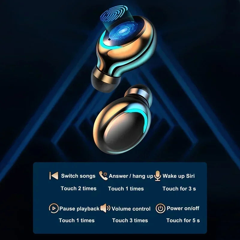 F9 Bluetooth Headphones 9D Stereo High Bass Sport Earphones Touch Control TWS Wireless Earbuds Waterproof Handsfree Headset Beauty World Shop